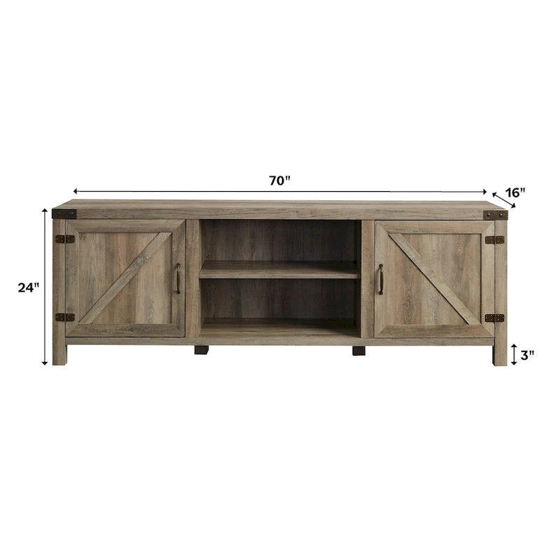Barn Door TV Stand - Grey/Oak, 70"