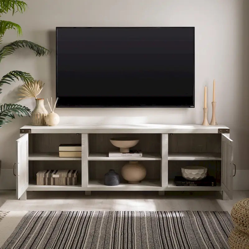 Barn Door TV Stand - Grey/Oak, 70"