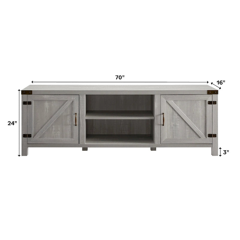 Barn Door TV Stand - Grey/Oak, 70"