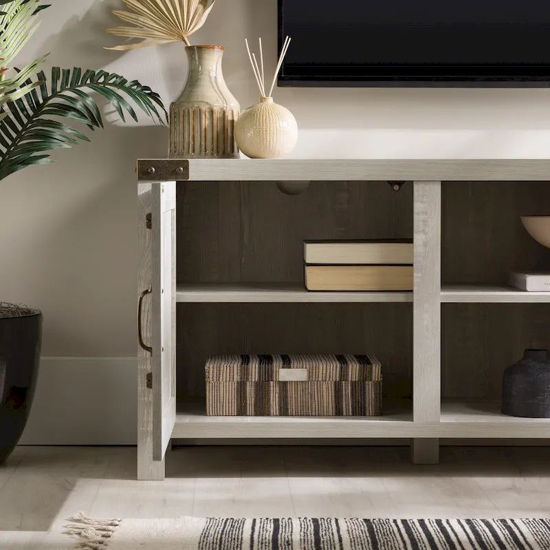 Barn Door TV Stand - Grey/Oak, 70"