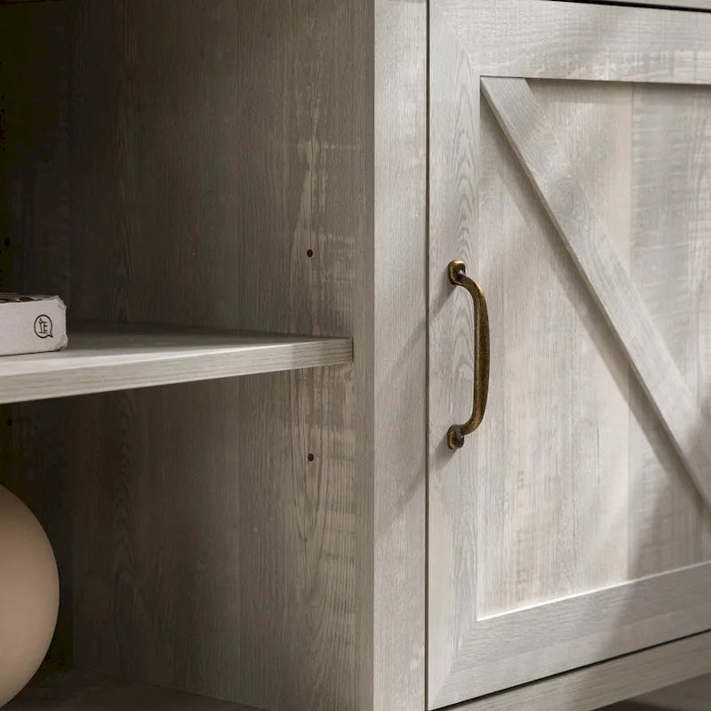 Barn Door TV Stand - Grey/Oak, 70"