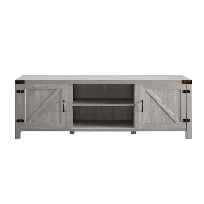 Barn Door TV Stand - Grey/Oak, 70"