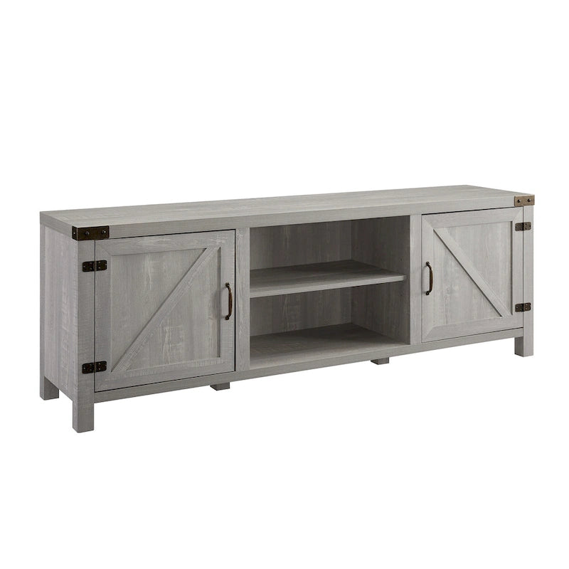 Barn Door TV Stand - Grey/Oak, 70"