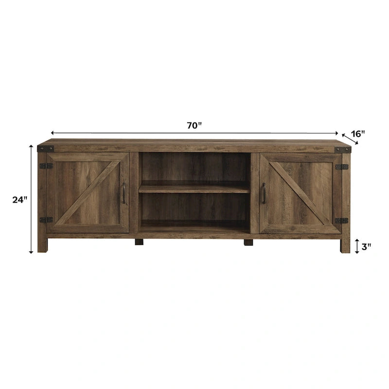 Barn Door TV Stand - Grey/Oak, 70"