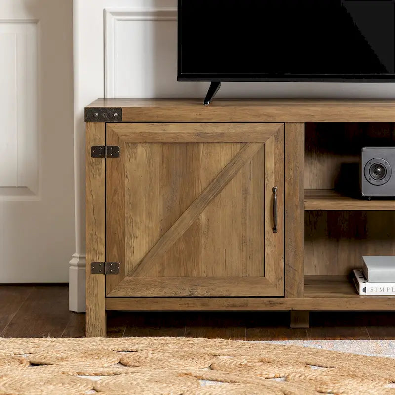 Barn Door TV Stand - Grey/Oak, 70"