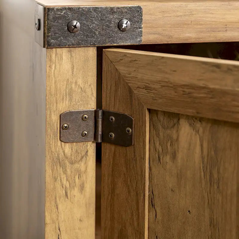 Barn Door TV Stand - Grey/Oak, 70"