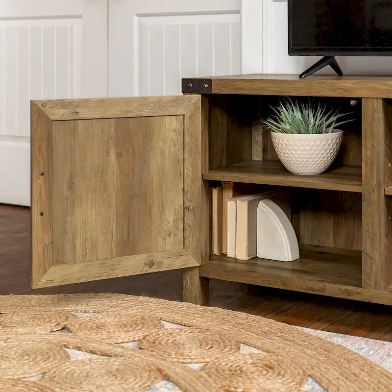 Barn Door TV Stand - Grey/Oak, 70"