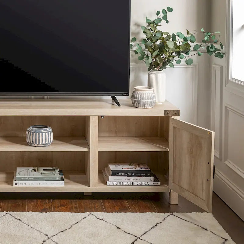 Barn Door TV Stand - Grey/Oak, 70"