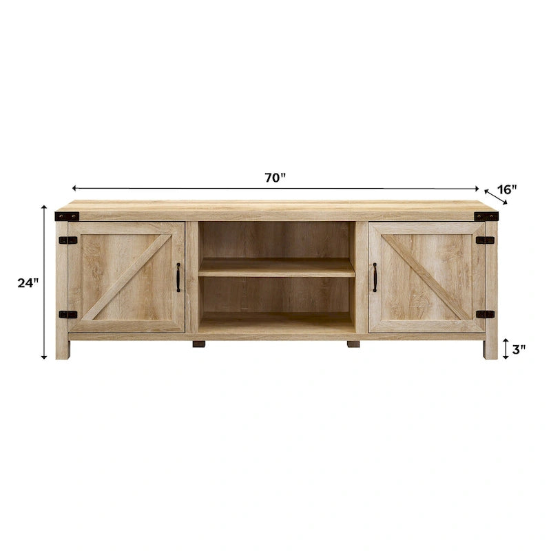 Barn Door TV Stand - Grey/Oak, 70"