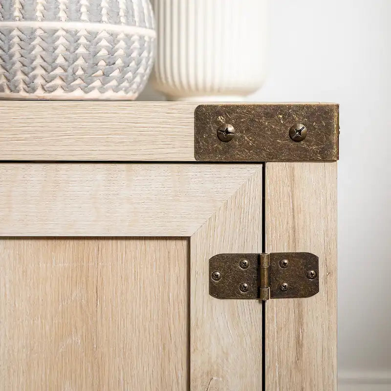 Barn Door TV Stand - Grey/Oak, 70"