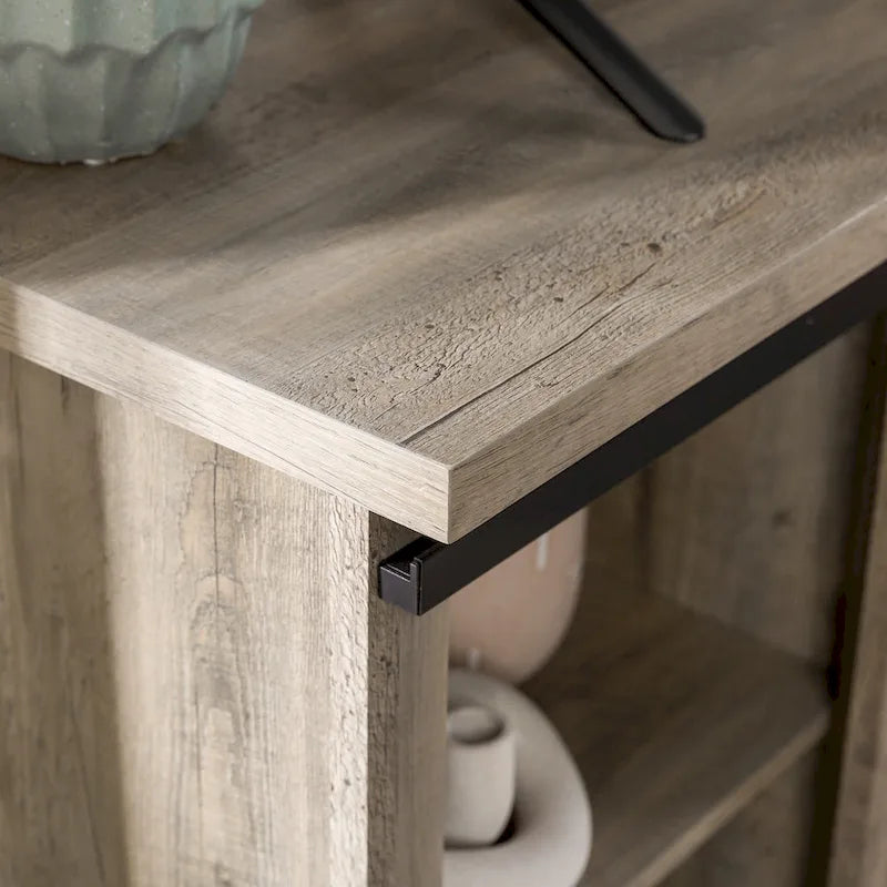 Sliding Barn Door TV Stand - Oak/Grey/White, 58"