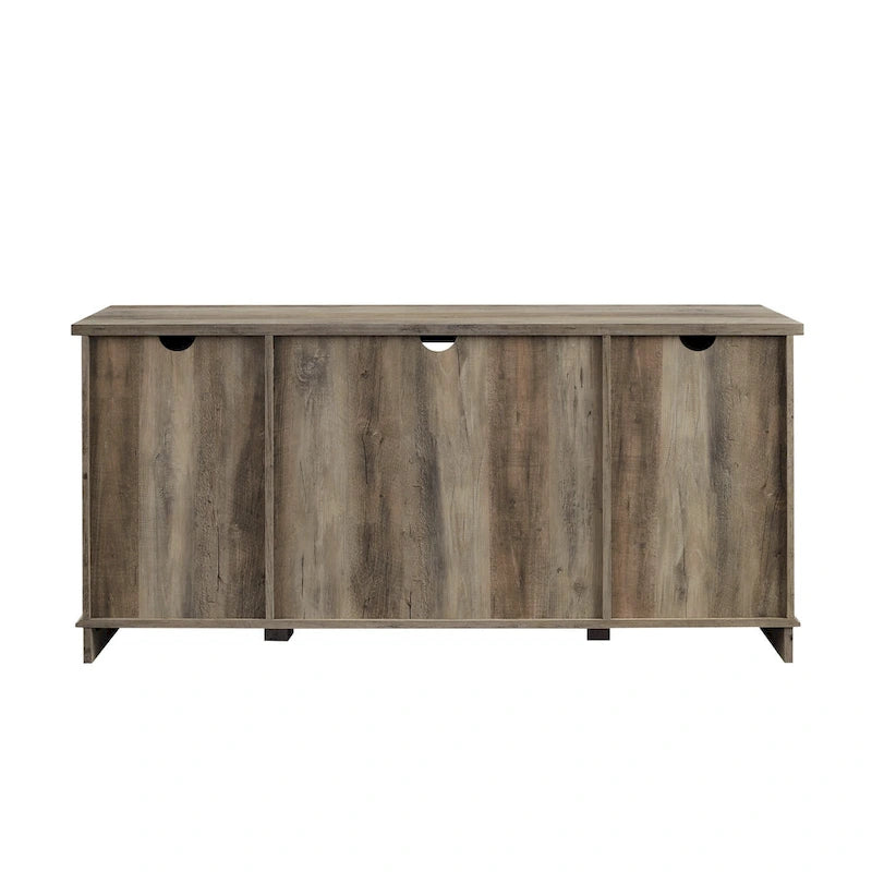 Sliding Barn Door TV Stand - Oak/Grey/White, 58"