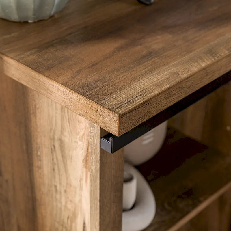 Sliding Barn Door TV Stand - Oak/Grey/White, 58"