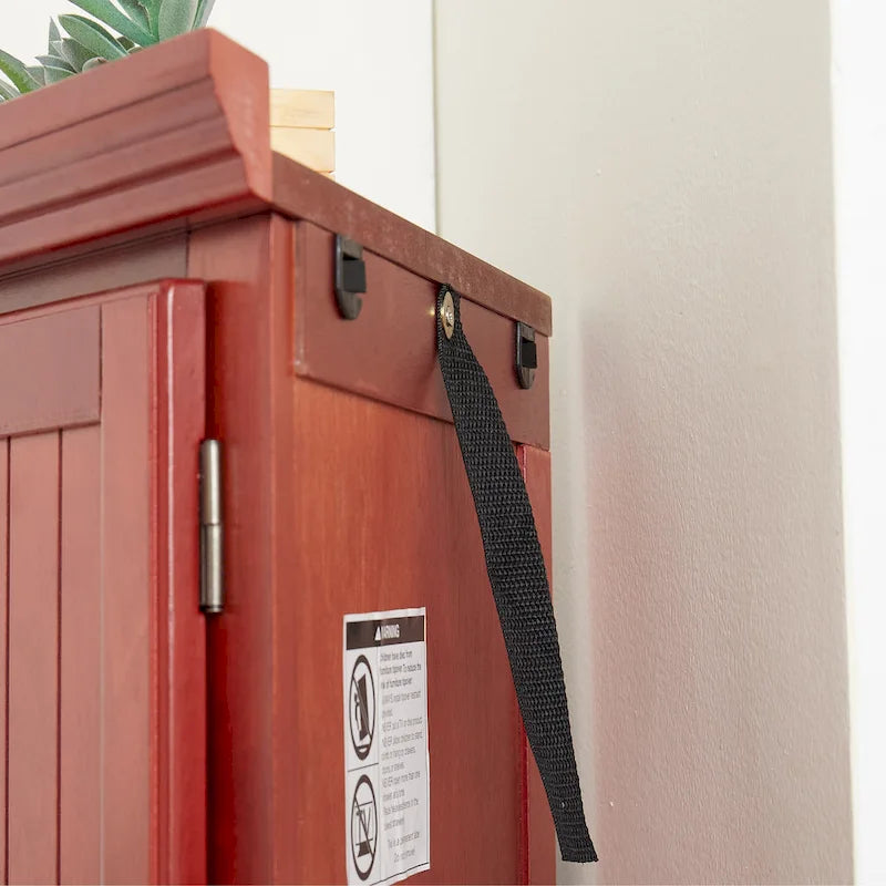 4-Tier Corner Kitchen Pantry Cabinet - Cherry/Oak, 8 Doors