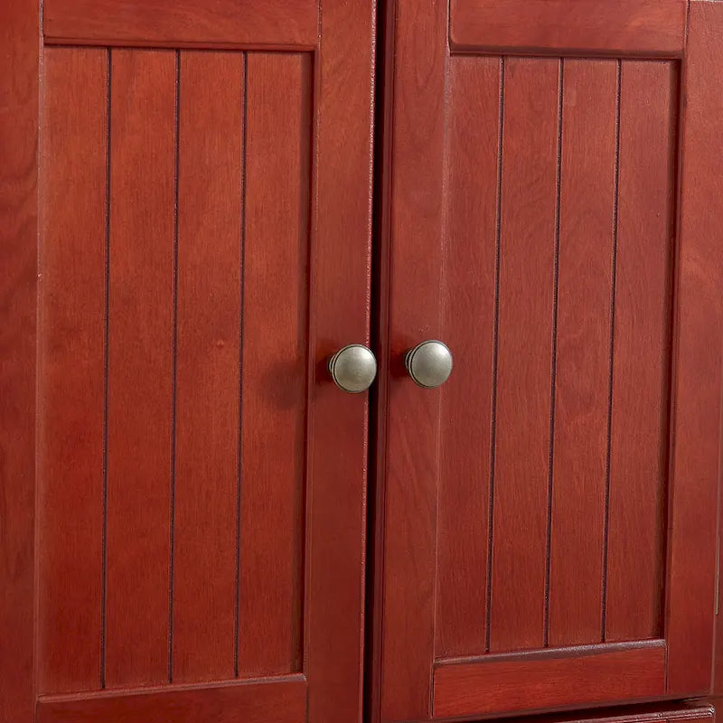 4-Tier Corner Kitchen Pantry Cabinet - Cherry/Oak, 8 Doors