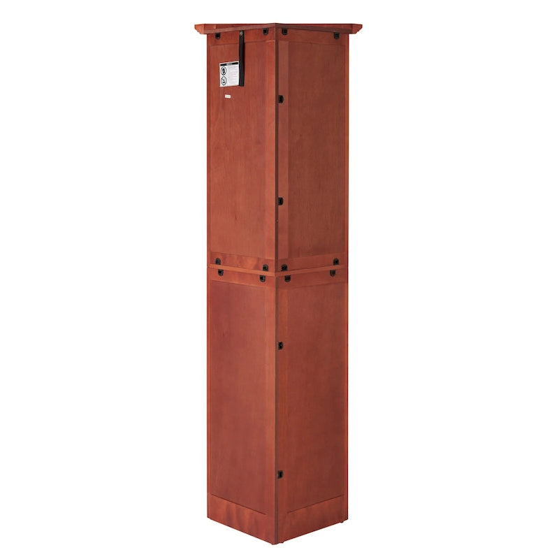 4-Tier Corner Kitchen Pantry Cabinet - Cherry/Oak, 8 Doors