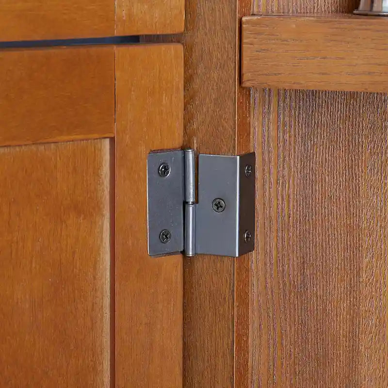 4-Tier Corner Kitchen Pantry Cabinet - Cherry/Oak, 8 Doors