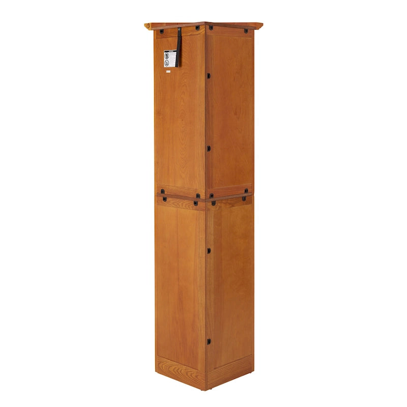 4-Tier Corner Kitchen Pantry Cabinet - Cherry/Oak, 8 Doors