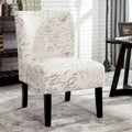 Upholstered Accent Chair with Wood Legs - White, Single Seat