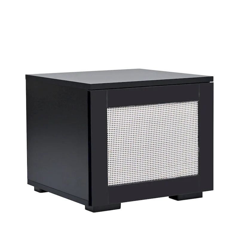 Black 82.6 TV Stand with Push-Open Doors & LED for 90 TVs