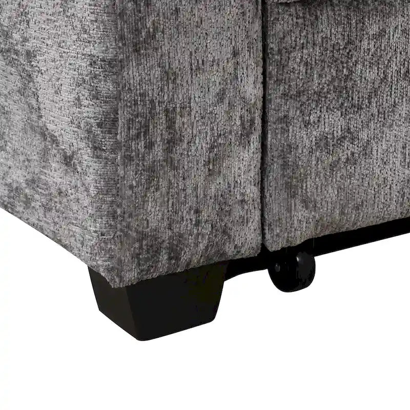 Convertible Loveseat Sofa Bed - White Grey, 2-Seater