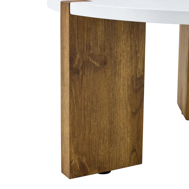 Round Coffee Table - White/Wood