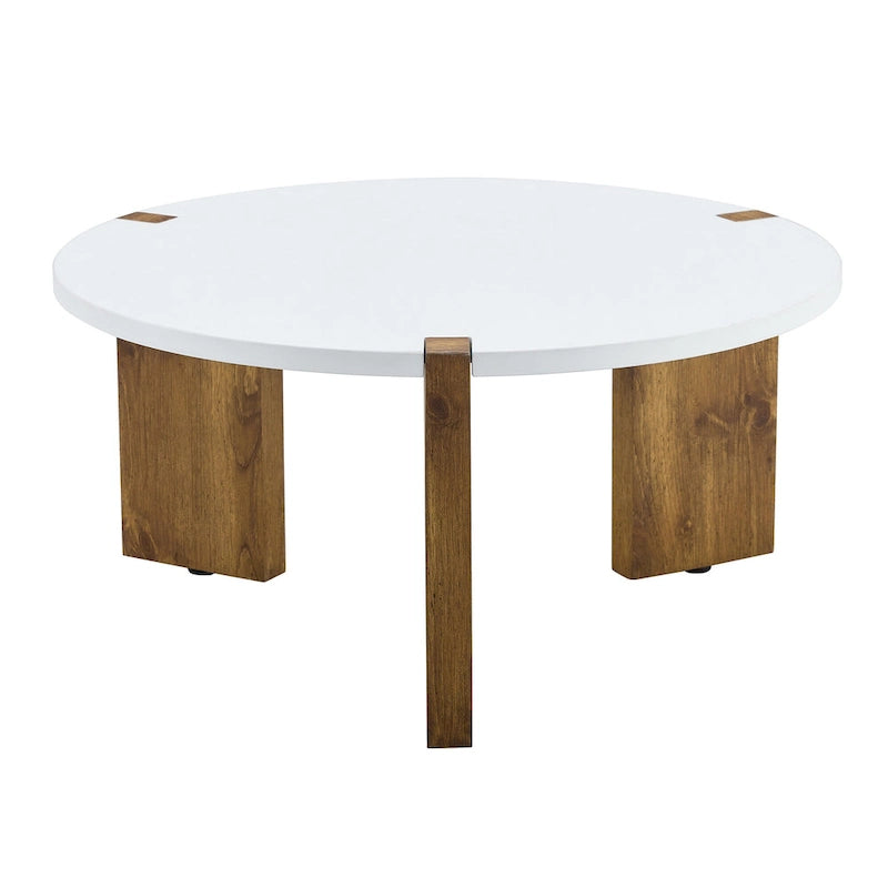 Round Coffee Table - White/Wood