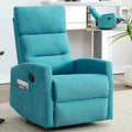 Manual Recliner Chair with Rocker and Swivel in Fabric for Living Room