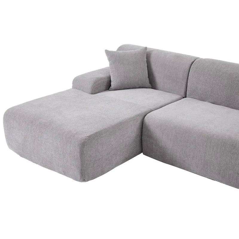 111 Polyester L-Shape Modular Sectional Sofa with High-Density Foam, 27 Deep Seat and Anti-Wrinkle Chenille Fabric