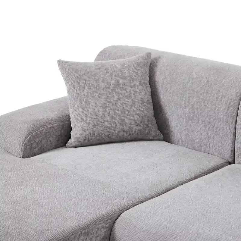 111 Polyester L-Shape Modular Sectional Sofa with High-Density Foam, 27 Deep Seat and Anti-Wrinkle Chenille Fabric