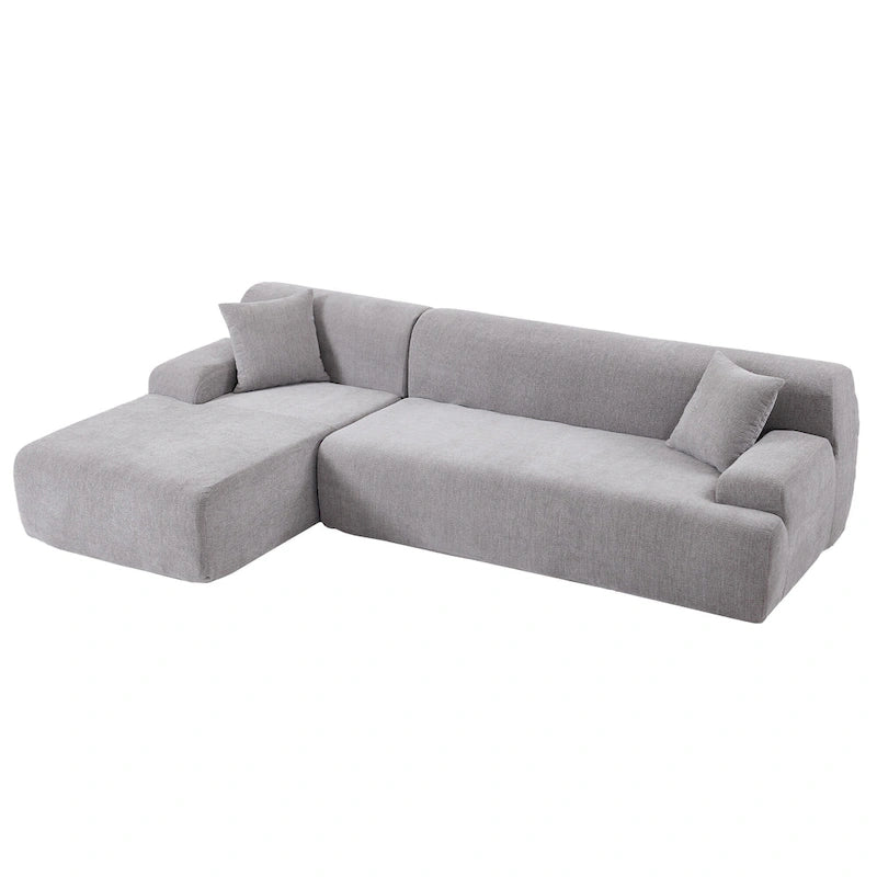 111 Polyester L-Shape Modular Sectional Sofa with High-Density Foam, 27 Deep Seat and Anti-Wrinkle Chenille Fabric