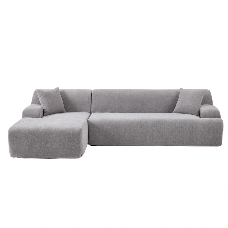 111 Polyester L-Shape Modular Sectional Sofa with High-Density Foam, 27 Deep Seat and Anti-Wrinkle Chenille Fabric