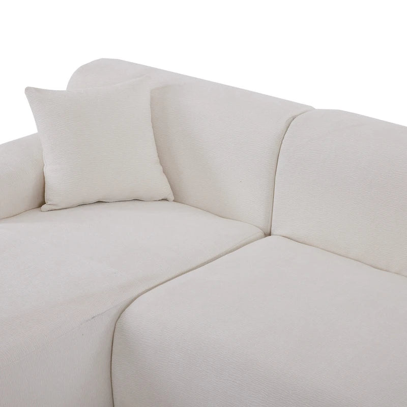 111 Polyester L-Shape Modular Sectional Sofa with High-Density Foam, 27 Deep Seat and Anti-Wrinkle Chenille Fabric