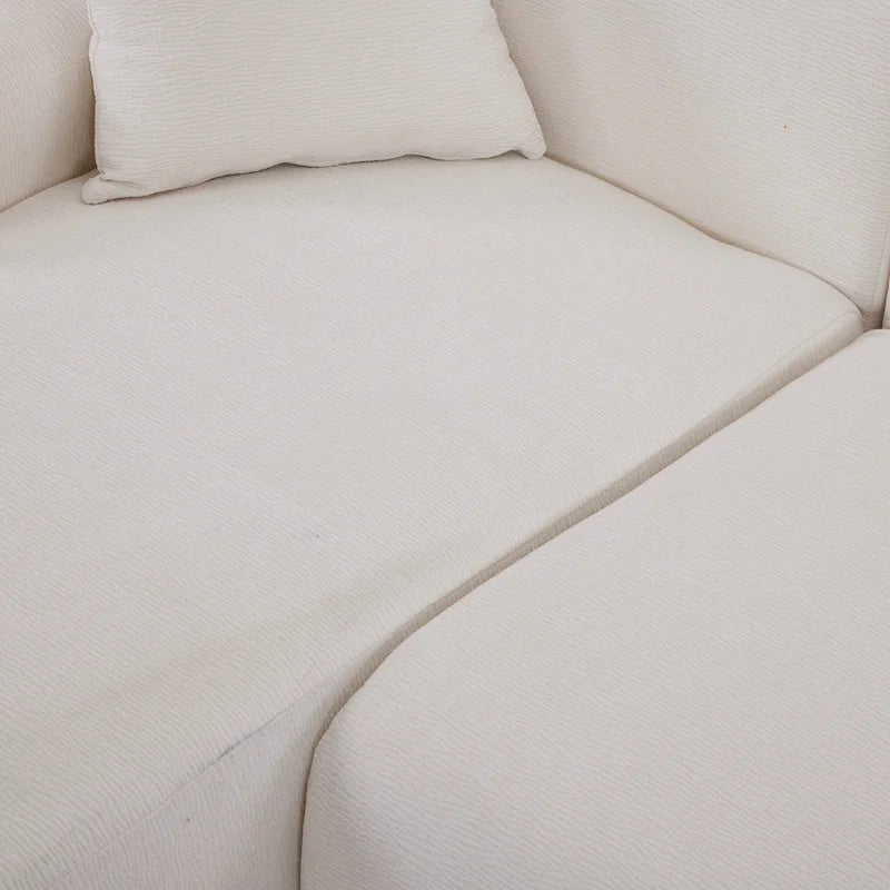 111 Polyester L-Shape Modular Sectional Sofa with High-Density Foam, 27 Deep Seat and Anti-Wrinkle Chenille Fabric