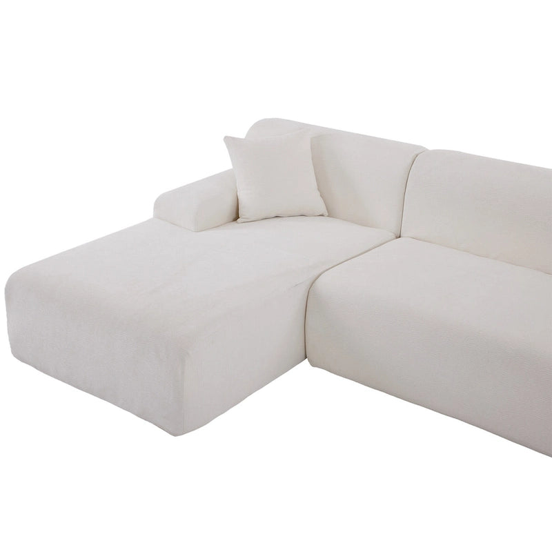 111 Polyester L-Shape Modular Sectional Sofa with High-Density Foam, 27 Deep Seat and Anti-Wrinkle Chenille Fabric