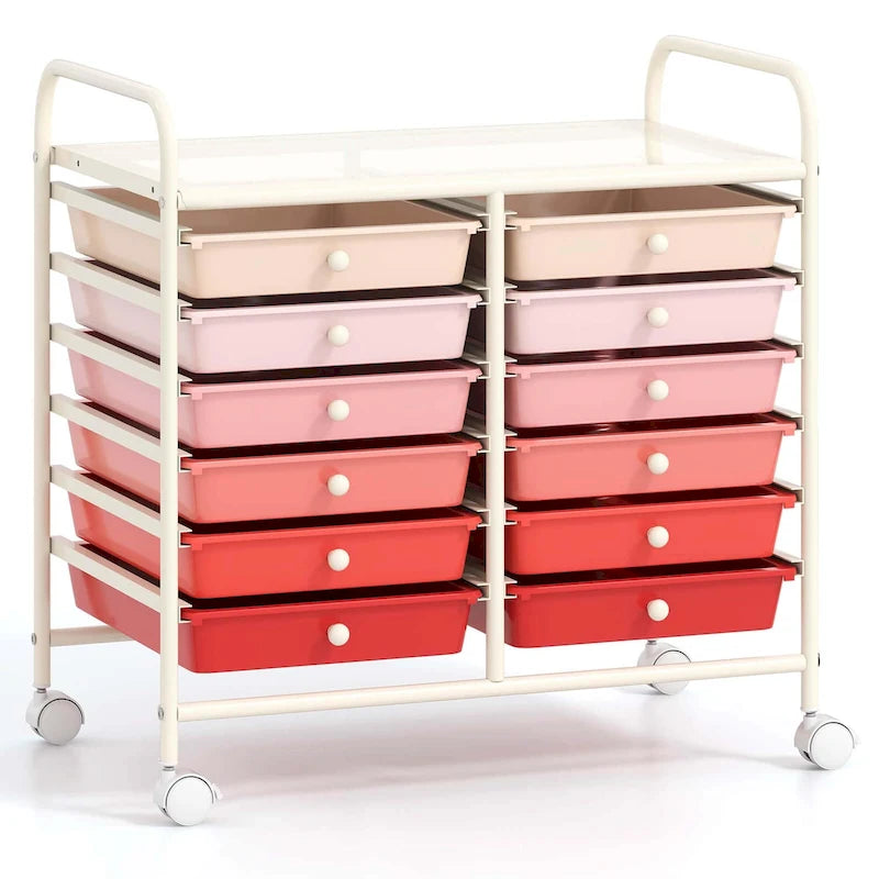 12-Drawer Rolling Storage Cart Mobile Utility Cart on Wheels