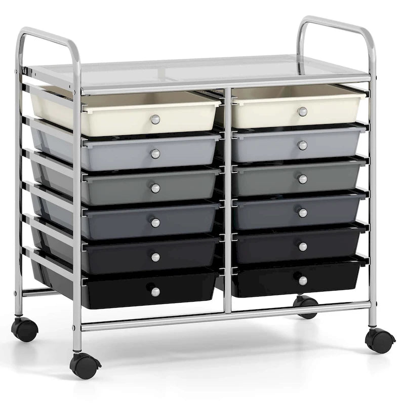 12-Drawer Rolling Storage Cart Mobile Utility Cart on Wheels