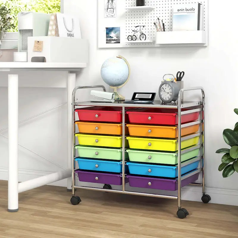 12-Drawer Rolling Storage Cart Mobile Utility Cart on Wheels