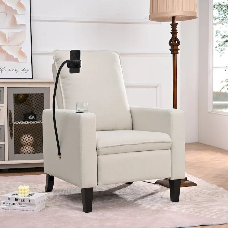 Recliner Chairs for Adults, Adjustable Recliner Sofa with Mobile Phone Holder & Cup Holder