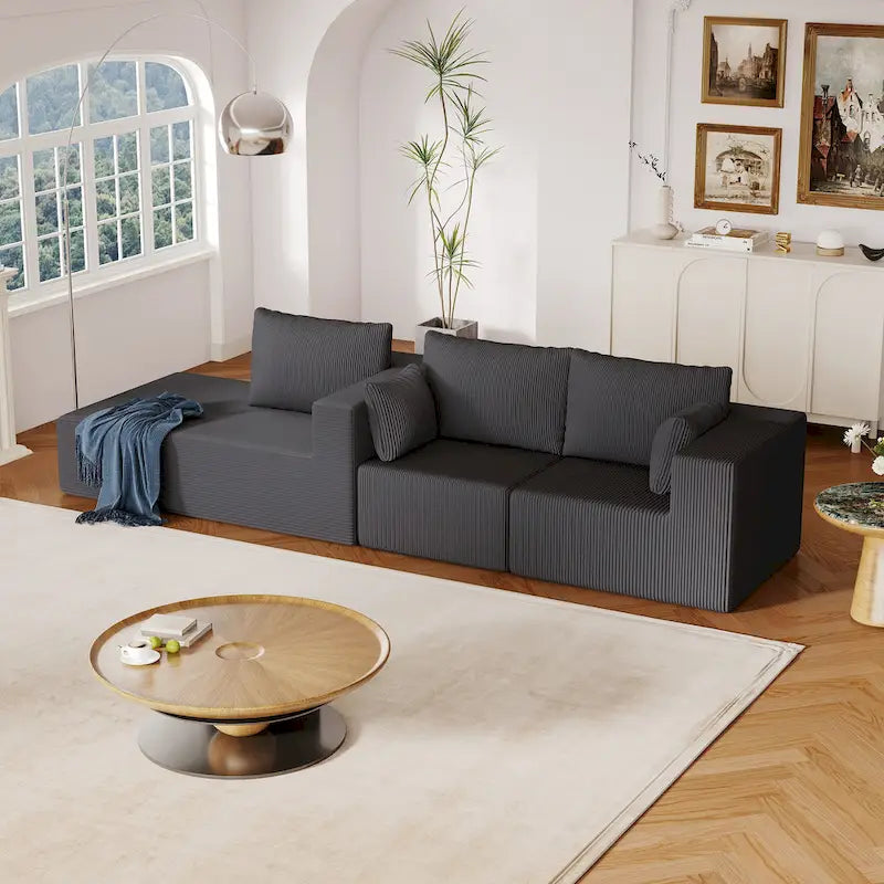 108.3Inch Modular L Shaped Sectional Sofa Couch with Chaise Lounge