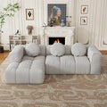 103 L-Shaped Chenille Sectional Sofa with Left Recliner & Pillows