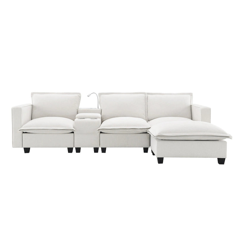 109 Chenille Modular Sectional Sofa with USB Console