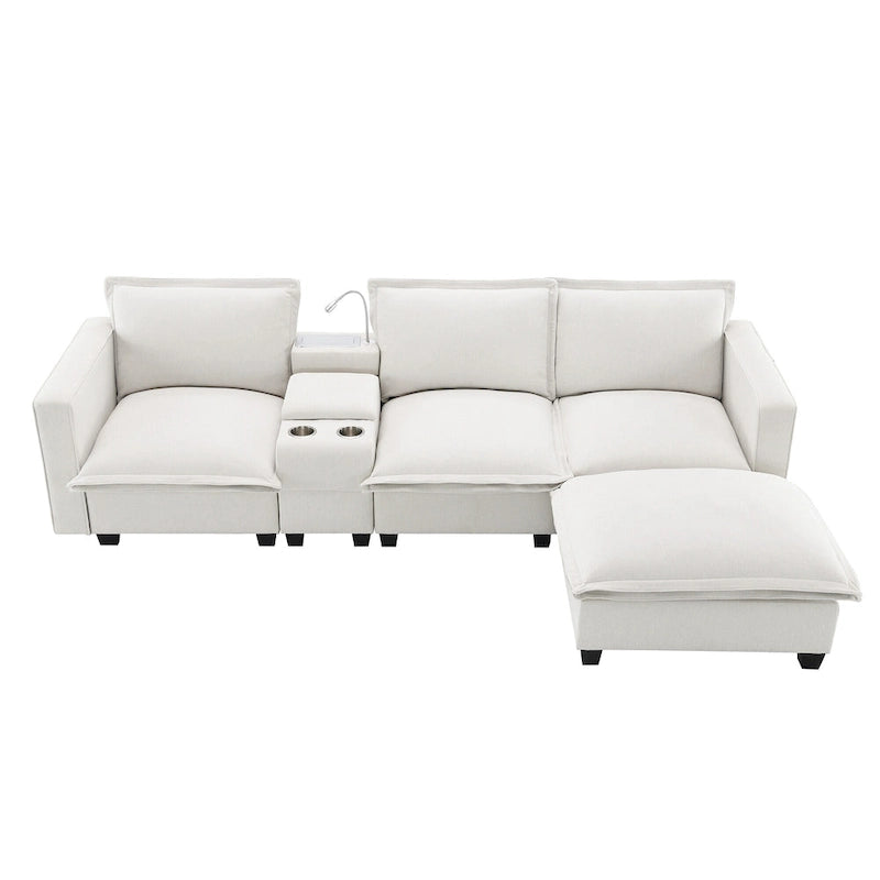 109 Chenille Modular Sectional Sofa with USB Console
