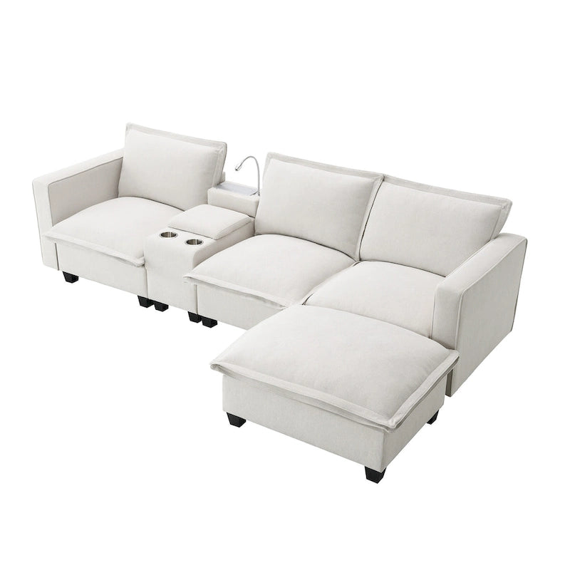 109 Chenille Modular Sectional Sofa with USB Console