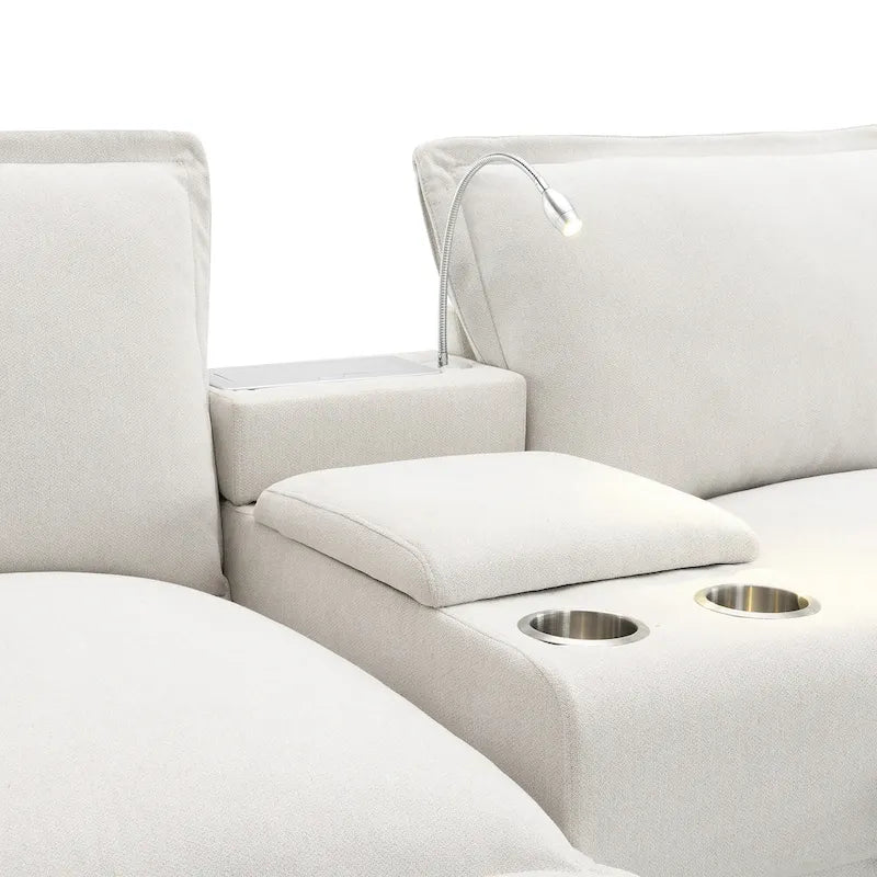 109 Chenille Modular Sectional Sofa with USB Console