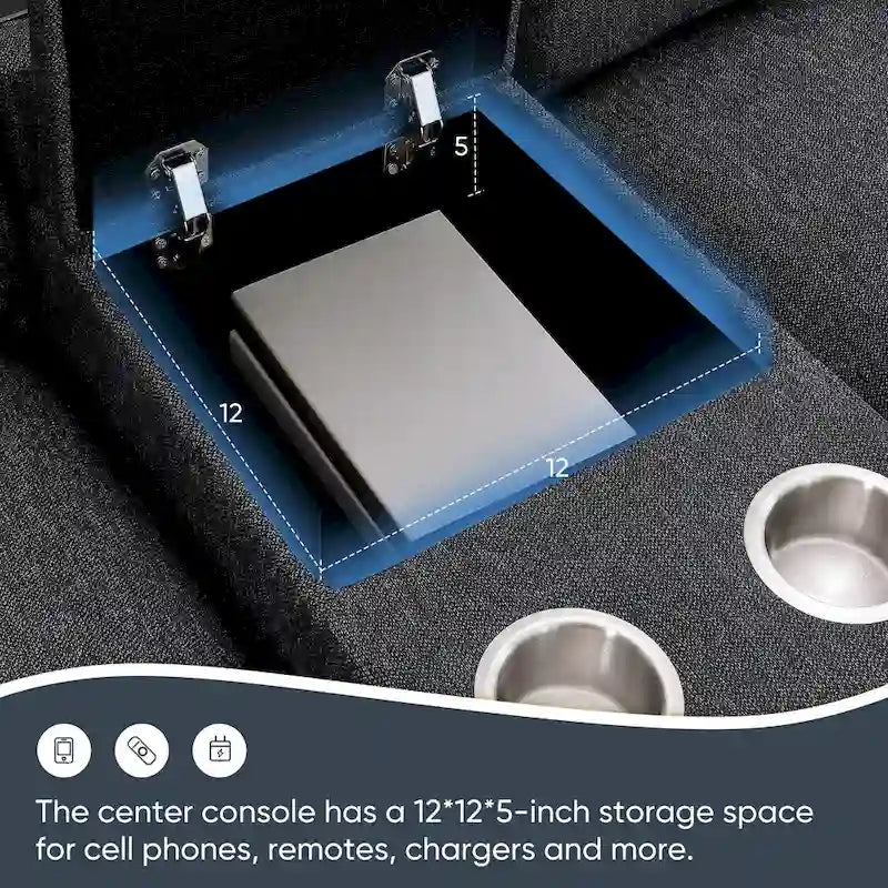 109 Chenille Modular Sectional Sofa with USB Console