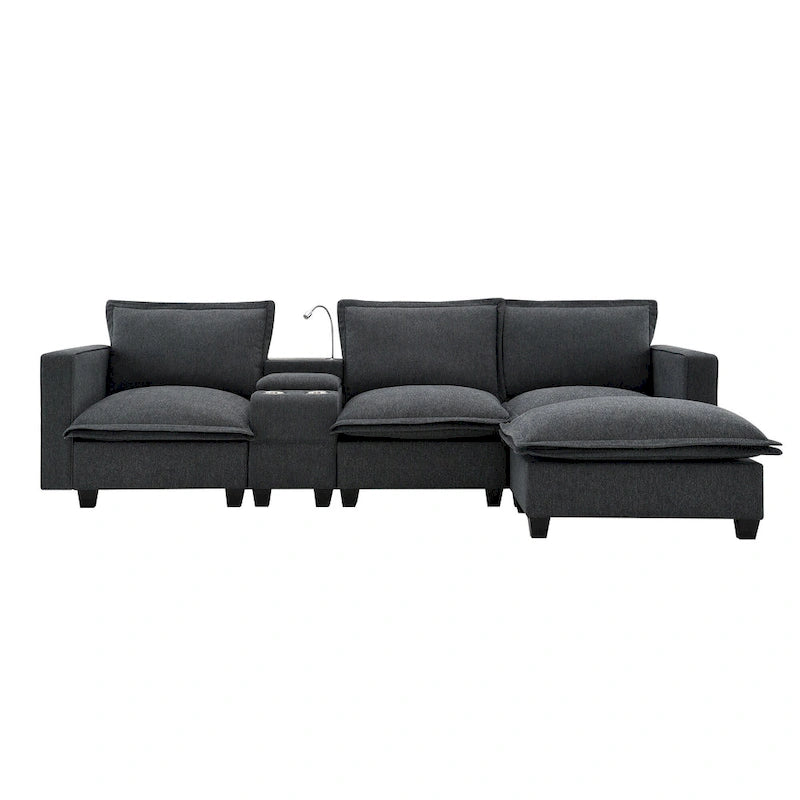 109 Chenille Modular Sectional Sofa with USB Console