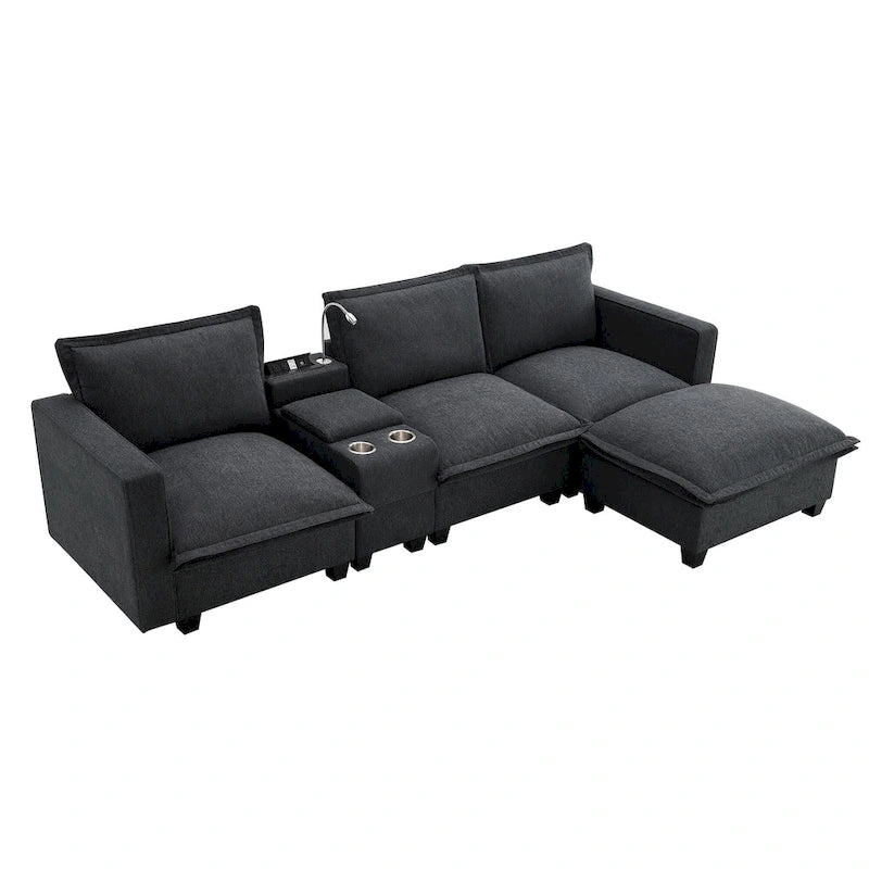 109 Chenille Modular Sectional Sofa with USB Console