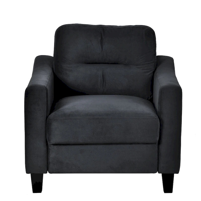 Black Modern 32.2 Upholstered Accent Chair with Sturdy Hardwood Frame and Soft Cushion