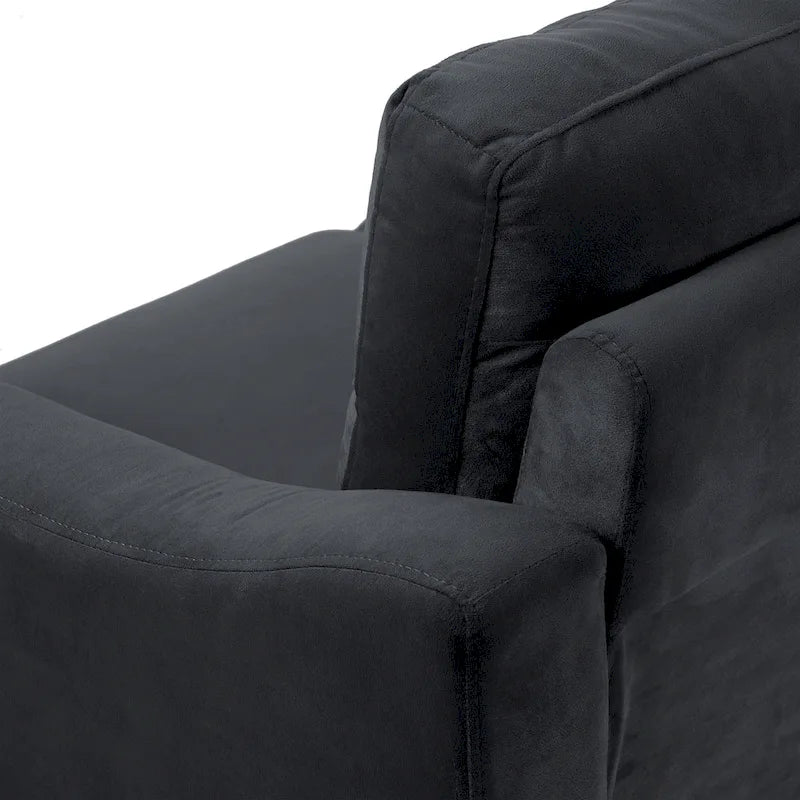 Black Modern 32.2 Upholstered Accent Chair with Sturdy Hardwood Frame and Soft Cushion